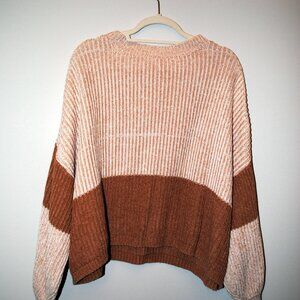 Arula Ribbed Knit Colorblock Sweater — Relaxed Fit, Size A (Equal to 1x)